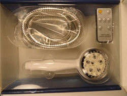 Physiotherapeutic device for hydro-massage with light emission 