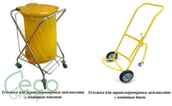 Carts for transporting medical waste