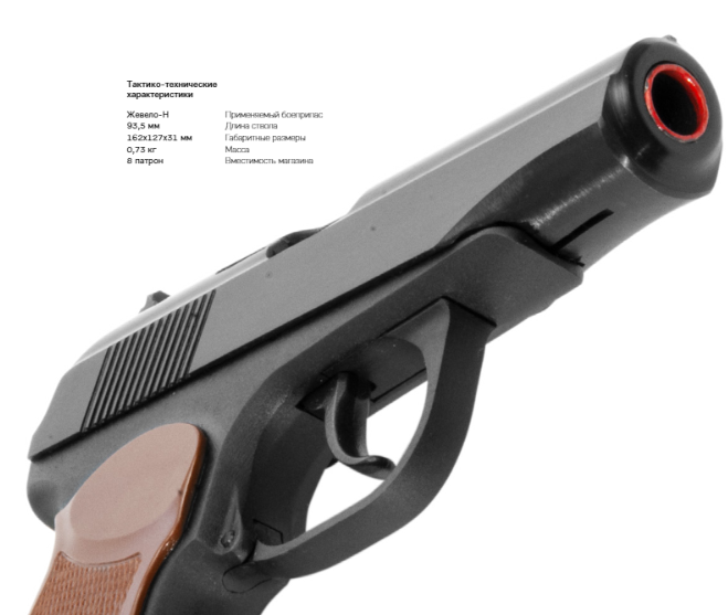 МР-371 Sound signal pistol based on Makarov PM