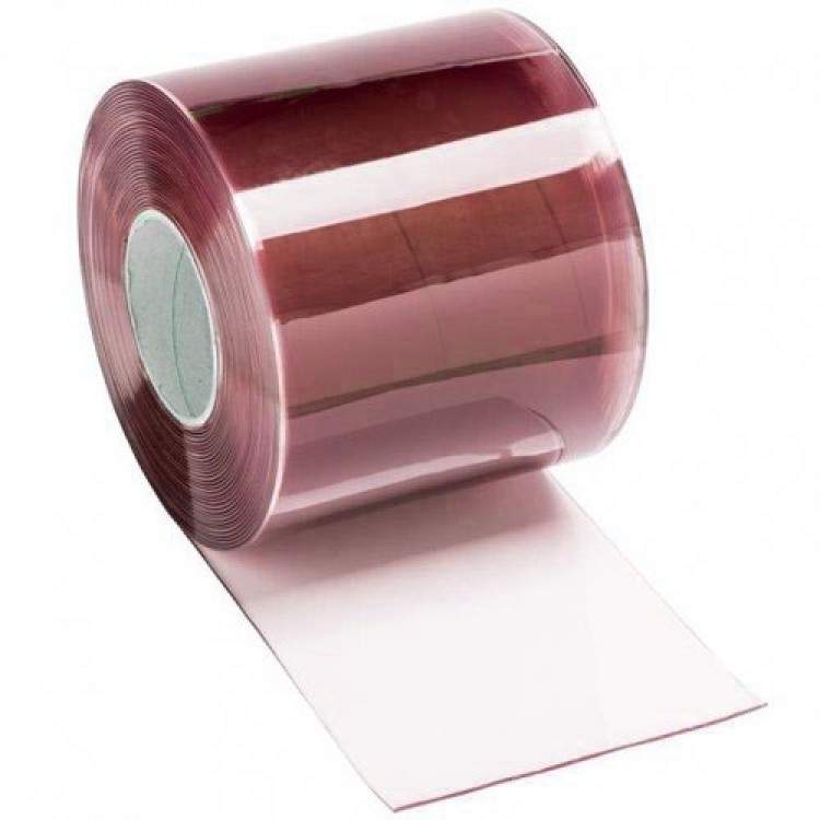 Red film for PVC curtains, standard, smooth, 200 mm