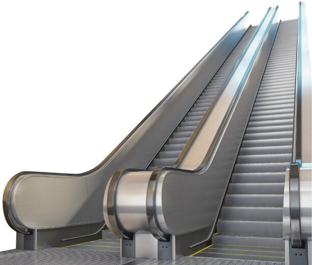 Escalator for transport infrastructure facilities